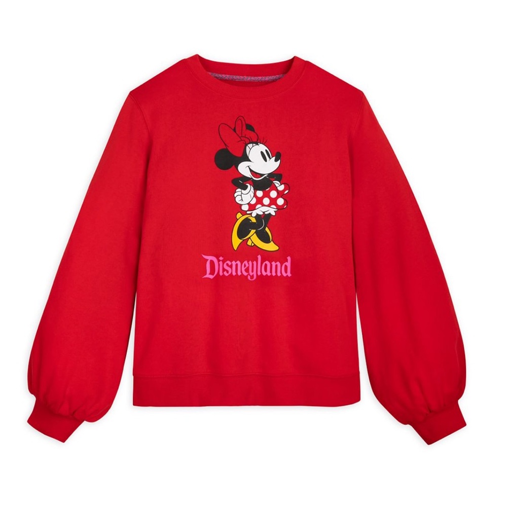 Minnie Mouse Pullover Sweatshirt Women Disneyland Red 2X Disney Parks a